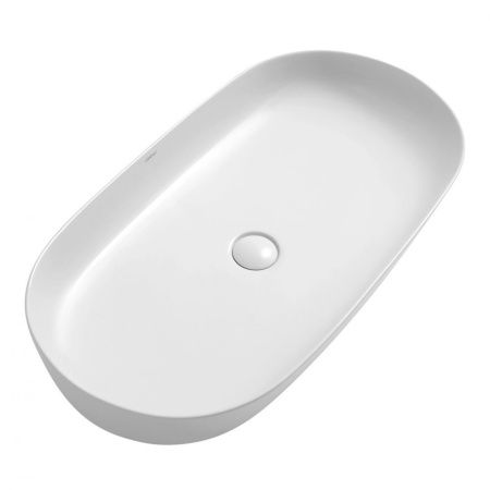 Раковина из сантехнического фаянса Abber BEQUEM AC2110 80х40 накладная цвет белый без отверстий под смеситель