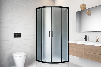 Душевой уголок Royal Bath HKD RB90HKD-C-BL-Practic 90х90 стекло рифленое профиль черный без поддона Душевой уголок Royal Bath HKD RB90HKD-C-BL-Practic 90х90 стекло рифленое профиль черный без поддона