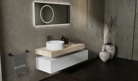 Зеркало с подсветкой Jorno MODULARE Mdlr.02.120/W/JR 120х50 подвесное