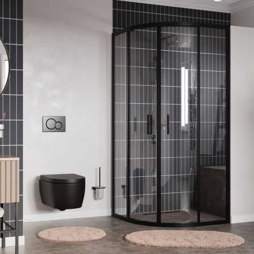Душевой уголок Wasserkraft Dill 61S 61S01 90х90 стекло прозрачное профиль черный без поддона - фото 2 Душевой уголок Wasserkraft Dill 61S 61S01 90х90 стекло прозрачное профиль черный без поддона - фото 2