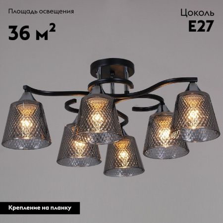 Люстра потолочная Reluce 06089-0.3-06 BK+CR