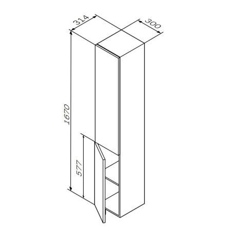 Шкаф-пенал Am.Pm Gem M90CHL0306WG 30х170 подвесной цвет белый