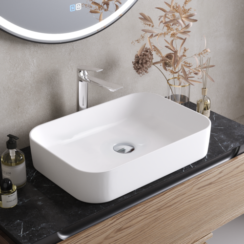 Раковина керамическая Cezares CZR-6451 39х57 накладная цвет белый без отверстий под смеситель - фото 5