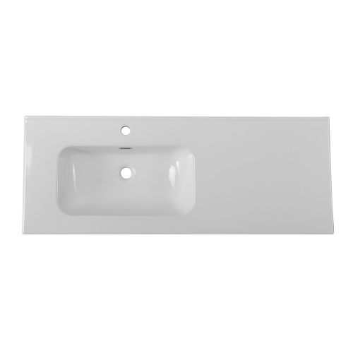 Раковина керамическая BelBagno BB1200ETL-L 121х47 накладная цвет белый глянцевый - фото 3