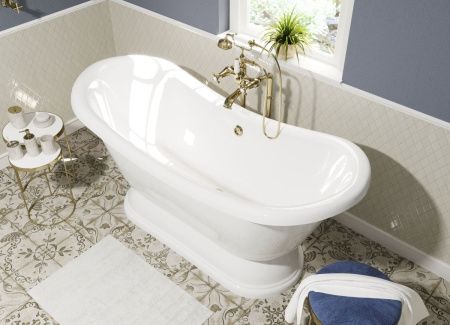 Ванна из литьевго мрамора Эстет Бостон ФР-00001046 180х75 отдельностоящая овальная