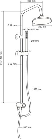 Душевая стойка Aquanet Practic AF100-70-R-C настенная цвет хром