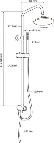 Душевая стойка Aquanet Practic AF100-70-R-C настенная цвет хром - фото 5