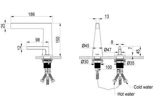 Смеситель Boheme Duo 161-MG на раковину золото матовое - фото 2