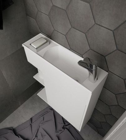 Тумба с раковиной 1MarKa Stretto У94717 60х20 подвесная цвет белый