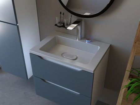 Раковина из искусственного камня Uperwood Modul 29110201339 60х50 полувстраиваемая цвет серый