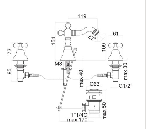 Смеситель Fiore 26OO0647 на биде золото - фото 3