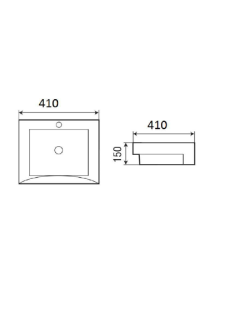 Раковина из сантехнического фаянса WeltWasser WW SK 10000003884 40х40 подвесная цвет белый 1 отверстие под смеситель
