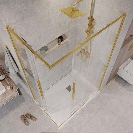 Душевой уголок Grossman Galaxy 300.K33.01.1270.32.00 120х70 стекло прозрачное профиль золото матовое без поддона