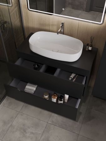 Тумба с раковиной Orange Line Li-100TubMDF+B07-675W 100х50