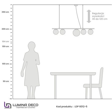Светильник подвесной Lumina Deco Baristica (Баристица) LDP 6012-5 BK+WT