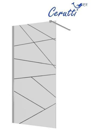 Душевая перегородка Cerutti SPA PICK T90 90х190 стекло прозрачное/матовое профиль хром