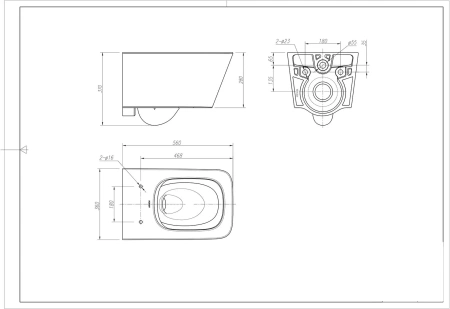Чаша унитаза подвесная Arrow AHB2182H цвет белый без сиденья безободковая каскадный смыв