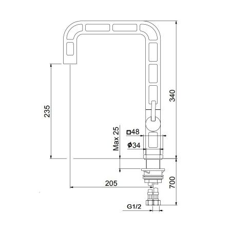 Смеситель для кухни Webert ON921202441 на мойку черный/сталь