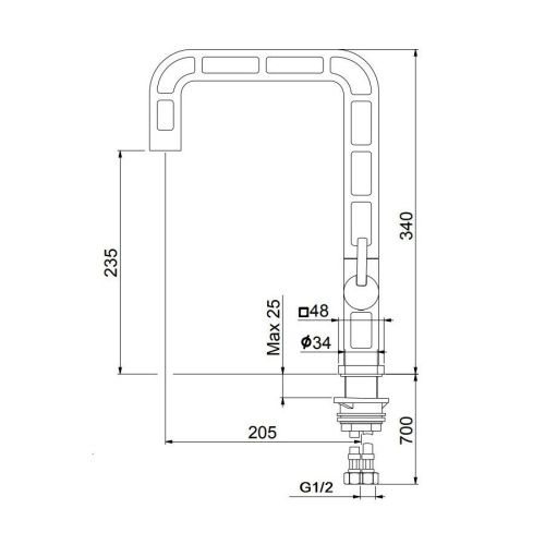 Смеситель для кухни Webert ON921202441 на мойку черный/сталь - фото 3
