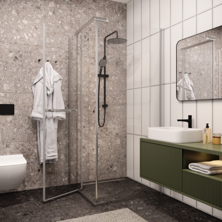 Душевой уголок Cerutti SPA MIMI ZQ91T 90х90 стекло прозрачное профиль хром без поддона