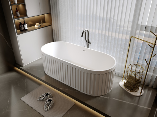 Ванна из искусственного камня Timo KIARA KIARA1680 168х74 отдельностоящая овальная - фото 4