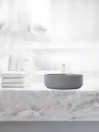 Раковина из сантехнического фаянса WeltWasser WW SK 10000004513 40 см накладная цвет серый без отверстий под смеситель