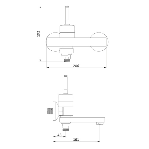 Смеситель для ванны и душа Damixa Arc 291000000 настенный хром без термостата - фото 5