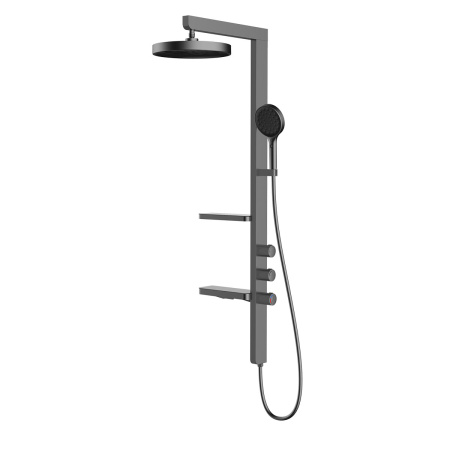 Душевая стойка Vincea Inspire VSFS-3I11GM настенная цвет вороненая сталь