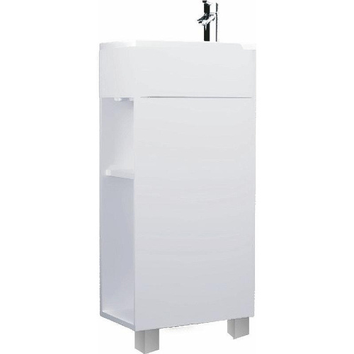 Тумба с раковиной 1MarKa Laura У85928 39х22х85 напольная цвет белый - фото 2