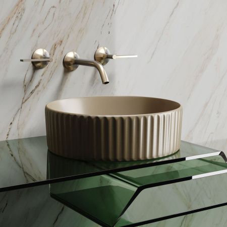 Раковина из сантехнического фарфора Ceramica Nova ELEMENT CN6057MC 40х40 накладная цвет коричневый без отверстий под смеситель