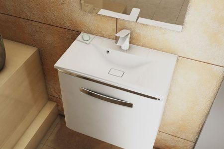 Раковина из искусственного камня Uperwood Elen 291120417 60х40 полувстраиваемая цвет белый