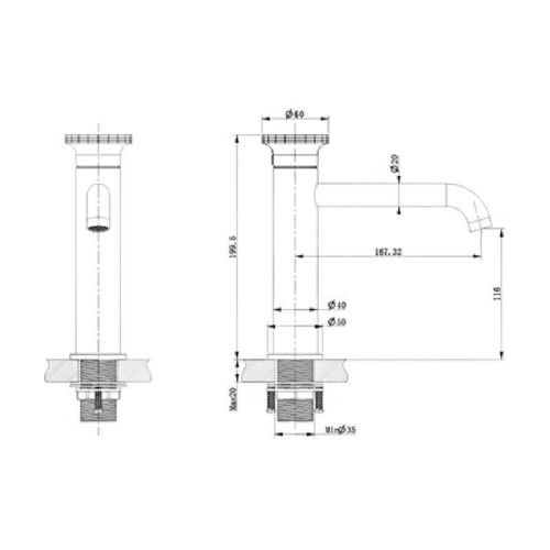 Смеситель Bronze de Luxe OMG! 9009GM-R на раковину серый - фото 3