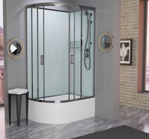 Душевая кабина Frank 190009 120х80 без крыши ориентация правая - фото 2 Душевая кабина Frank 190009 120х80 без крыши ориентация правая - фото 2