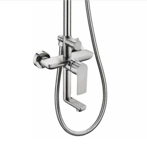 Душевая стойка Haiba HB24807 настенная цвет сталь - фото 4