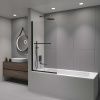 Душевая шторка на ванну RGW Screens 411111408-14 80х140 стекло прозрачное профиль черный ориентация универсальная