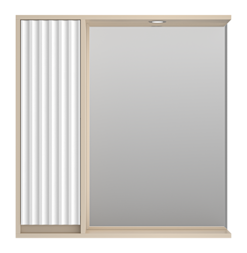 Зеркало-шкаф Brevita Balaton BAL-04080-03-01Л 78х14х80 подвесной цвет белый/бежевый - фото 2 Зеркало-шкаф Brevita Balaton BAL-04080-03-01Л 78х14х80 подвесной цвет белый/бежевый - фото 2