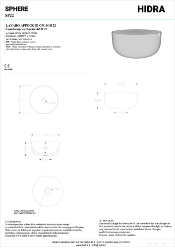 Раковина керамическая Hidra Sphere SP22/026 44х44 накладная цвет черный матовый без отверстий под смеситель - фото 2
