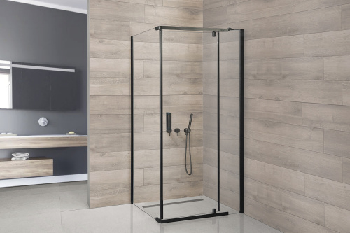 Душевой уголок Royal Bath HPVD RB1090HPVD-T-BL 90х100 стекло прозрачное профиль черный без поддона - фото 2