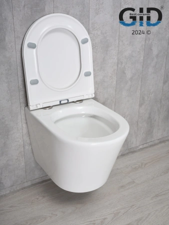Унитаз подвесной Gid Cortado 62235Y белый с сиденьем микролифт безободковый смыв торнадо
