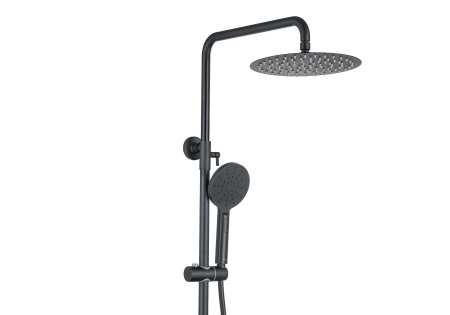 Душевая стойка Aquatek ВЕГА AQ2040MB настенная цвет черный матовый