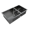 Кухонная мойка Paulmark ALLER 78/2S UNI PM527844-GM 44х39 цвет вороненая сталь