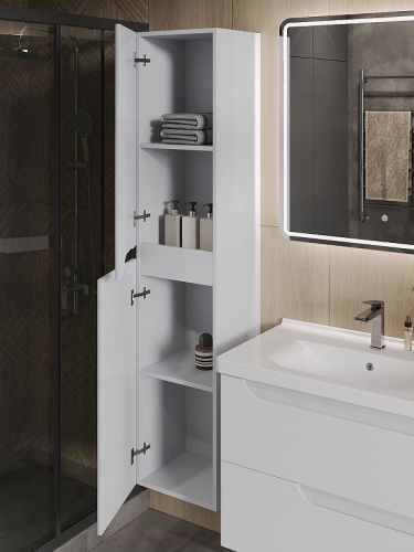 Шкаф-пенал Orange TOPLINE-Milano PM35-05KU 40х180 цвет белый - фото 3