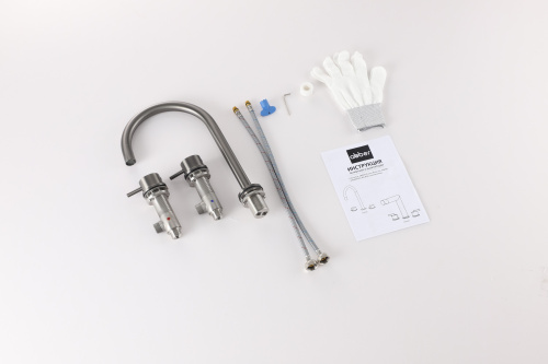 Смеситель Abber Wasser Kreis 316 AF8108BGG-M на раковину оружейная сталь брашированная - фото 2