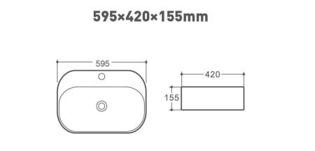 Раковина керамическая Art&Max AM1630-A 60х40 накладная цвет белый