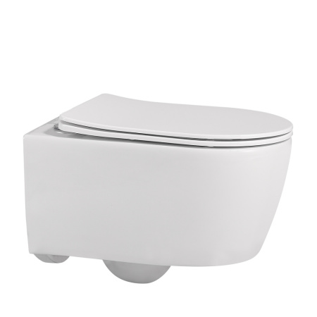 Унитаз подвесной Abber Bequem AC1104 белый с сиденьем микролифт безободковый каскадный смыв
