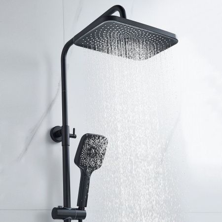 Душевая стойка Raffine F3696H настенная цвет черный