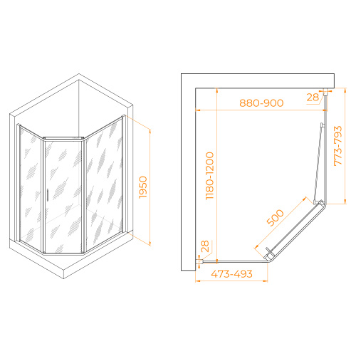 Душевой уголок RGW Passage 38088692-11 90х120 стекло прозрачное профиль хром глянцевый без поддона - фото 2