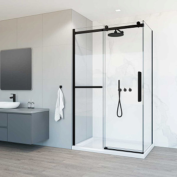 Душевой уголок Vincea Como Soft VSR-1CS1012CLB 120х100 стекло прозрачное профиль черный без поддона