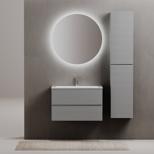 Тумба под раковину Sancos FOLK FL80ES 79х45х50 подвесная цвет серый - фото 2