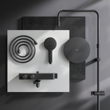 Душевая стойка Am.Pm Inspire V2.0 F0750A522 настенная цвет черный с термостатом